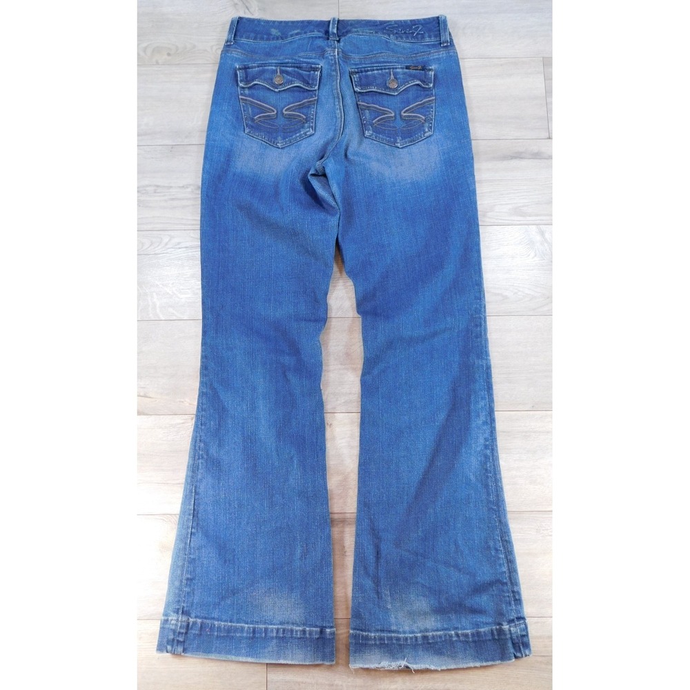 Seven7 Women's Sz 8 30x34 High Rise Loose Straight Fit 5 Pocket Jeans Denim
